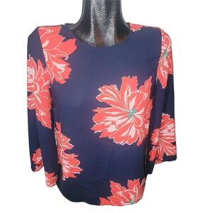 Vero Moda Navy And Red Floral Top Size XS